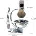BGGIWY High-Quality Shaving Brushes | Classic 4-Piece Gift Set for Men | Natural Roof Hair & Wooden Razor Holder - 15x20cm Silver - Buy Online on GoSupps.com