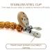 Minkii Wood Pacifier Clip for Babies - Neutral Tones Wooden Pacifier Clip for Boys and Girls - Boho Style Baby Pacifier Clip - Giraffe Design - Buy Online on GoSupps.com