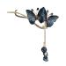Butterflies Hair Clips | Hair Accessories Clip For Women | Rhinestone Tassel Hair Chain Chic Hair Accessories Nonslip Grip Embellished With Rhinestones For Daily Use Blue