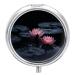 Pill Box Pill Case 3 Compartment Travel Pill Box Two Red Water Lilies Printing Small Pill Box Portable Medicine Pill Case Pill Organizer for Purse & Pocket for Travel Handbag (Round)
