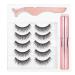 Magnetic Eyelashes 3 Pairs 3D Natural False Eyelashes Reusable Magnetic Eyelashes and Waterproof Magnetic Eyeliner Long Lasting Magnetic Eyeliners with Eyeliner Eyelash Makeup Tool