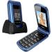 CHAKEYAKE 2G Unlocked Flip Phone for Elderly with SOS Button, Large Buttons, and Charging Cradle - Blue - Buy Online on GoSupps.com