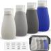LYOB Leak Proof Silicone (Soft) Refillable Bottles 3oz-90 ml Travel Squeeze Bottles for Toiletries TSA Size Containers for Lotions Shampoos Soaps Sanitizer (4-pack) Bag with Stickers Blue-Black-White-Gray