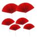 15 Pieces Paper Fan-Shaped Cupcake Topper Party Cake Top Decoration Cake Picks Baking Decoration for Bridal Shower Wedding New Year Party (Red)