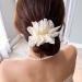 3PCS Large Flower Hair Clips Pins - Chiffon Silk Soft Snap Barrettes for Women & Kids | Wedding Bridal Prom Party Hair Styling Accessories - Buy Online on GoSupps.com