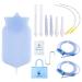 Topquafocus enema bag set 2 l 6.5 feet long 2 sets replace silicone hoses with a pulley valve reusable enema bags for men and women intestinal cleaning