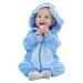 TMEOG Baby Rompers Newborn Girls Boys Animals Zipper Hooded Jumpsuit Autumn Winter Flannel Clothing Unisex 12-18 Months Blue Star