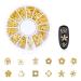 DANNEASY 3D Nail Charms Set - Gold & Silver Metal Studs for Manicure Decoration | Includes Curved Tweezers & Wax Pen | Salon Quality Nail Jewels (6 Wheels) - Buy Online on GoSupps.com
