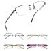 Eyekepper 5-pack Rectangle Metal Half-rim Spring Hinges Reading Glasses Include Computer Readers +2.5 +2.50 Mix