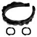 1 Piece Fluffy Braided Headband and 2 Pieces Letter Elastic Hair Accessories Wide Padded Headband Wig Braid Headband Fluffy Invisible Headband (Black)