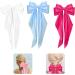 Silky Satin Hair Bows 3 Pcs Large Ribbon Bow Hair Clips Oversized Vintage Soft Long Tail Hair Slides Barrettes with Metal Clips Cute Elegant Bowknot Aesthetic Princess Hair Accessories for Women Rose Pink & White & Blue - Buy Online on GoSupps.com