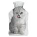 Cute Kitten Hot Water Bottle With Cover Plush Bed Bottle Hand Warmer For Adults And Children 26.5X15.3cm