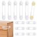 12 Pieces Baby Safety Locks Baby Safety Cupboard Strap Multifunctional Child Safety Latches Transparent Baby Safety Strap Lock for Cabinet Drawer Cupboard (2 Sizes)