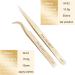 Nagaraku Professional Precision Tweezers for Eyelash Extensions - Curved & Straight Gold Stainless Steel (M-01 & M-02) - Buy Online on GoSupps.com