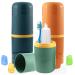 Ugbo travel toothbrushes etui tooth cleaning cup travel set toothbrush case travel case toothbrush toothbrush box and 3 toothbrush cover portable for camping business trips at home 3 pieces