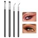 4 Pieces Eyeliner Brush Fine Flat Eyebrow Brush Set Ultra Fine Thin Tip Bent Eyeliner Eye Makeup Brushes for Applying Gel Cream Liquid Eye Liner
