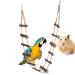 Head of bird toys 12 steps Handmade Vogel ladder climbing wood ladder large swing bird toys wooden ladder climbing bridge swing wooden stands for parrot parrot nymphensittiche