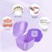 DIDATOOL Retainer Case Denture Bath Denture Cups for Soaking Dentures Denture Pots with Lid Easy to Carry and Clean Denture Case with Removable Rinse Basket and Finger Toothbrush (Purple) Square Purple - Buy Online on GoSupps.com