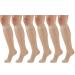 Sheer Compression Stockings 15-20 mmHg Women's Knee High Length 20 Denier Nude Medium (6 Pairs) Medium Nude