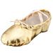 MSMAX Girls Ballet Dance Shoes Slip on Jazz Flats for Party Performance 13 Narrow Little Kid Gold