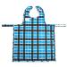 BIB-ON A New Full-Coverage Bib and Apron Combination for Infant Baby Toddler Ages 0-4. (Blue Plaid)