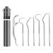 MISFUN 7 pieces toothpick metal toothpick bags set reusable dental floss picks kit portable titanium toothpick with holder tooth cleaning tools for picnic camping travel