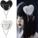 hgnxa Plush Heart Shape Side Hair Clip with Dangle Duckbill Hairpin for Woman Carnivals Taking Photo -slip Hairpin Black - Buy Online on GoSupps.com