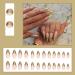 Justotry 24 Pcs Short Gold French Press on False Nails Set with Nail Glue - Pretty Glossy Fake Almond Nails for Women - Buy Online on GoSupps.com