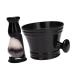 Magidal cleaning bowl razor brush set gift hairdressing salon tool nylon bristles care sets shaving soap mug for on the go hairdressing salon black