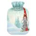 Traditional Christmas gnome Tomte hot water bottle with soft fleece cover 2 litre hot water bag for hot and cold compresses