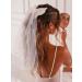 Bridal Hair Bow Veil with Pearl White Hair Bow Clip Bachelorette Party Accessories Tulle Wedding Veil Bridal Hair Accessories for Hen Night Party Bridal Shower - Buy Online on GoSupps.com