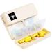 Daily Pill Organizer Portable Pill Case Travel Pill Organizer Pill Box with Magnetic Open Design for Purse to Hold Vitamins Medication Cod Liver Oil Supplements Dustproof Damp Proof-Apricot