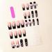 24Pcs Black French Tip Coffin Press-On Nails | Stylish Pink Fake Nails with Bow & Pearl Charms | Glossy Full Cover Acrylic for Women  - Buy Online on GoSupps.com