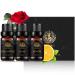 Aromatherapy Rose Essential Oil Set for Diffuser 100% Pure Lemon Essential Oil Kit for Humidifier 3x10ml Therapeutic Grade Eucalyptus Essential Oil Scent Set - Rose Lemon Eucalyptus Oil Kit for Home