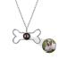 Projection chain with photo personalized dog paw print chain 925 sterling silver pet photo necklace dog bones trailer picture chain in stone pet memories jewelry gifts women bone-silver