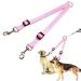 Dog leasic Splinter Splagers Shut -off leash tract stop hiking line double line for 2 dogs collar small medium and large jogging running training training leash accessories (pink)