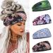 YBSHIN Boho Wide Headbands Black African Head wraps Knot Stretch Hair Bands Yoga Turban Floral Hair Accessories for Women and Girls Set 6
