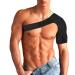 VENEKA Shoulder Support Brace Back Guard Strap Wrap Belt Band Pads Single Shoulder Adjustable Breathable Sports Care Guard Protect left shoulder support black - Buy Online on GoSupps.com