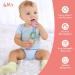 Vicloon Baby Teething Rings Clip Set | Silicone Soothing Toys for Newborns | Cooling & Safe Teething Ring | Pink/Yellow/Blue/Green - Buy Online on GoSupps.com