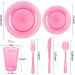 WDF 25 Guest Pink Dinnerware Set with Disposable Silverware & Cups - Perfect for Mother's Day Celebration - Buy Online on GoSupps.com