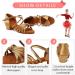 YKXLM Girls Latin Dance Shoes Model 203 - Beige | Low Heels for Tango, Salsa, Ballroom Practice - Size 13.5 Little Kid - Buy Online on GoSupps.com