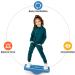 Kids Rocking Seesaw Balance Board with 5 Wooden Balls - Sensory Training Toy for Children - Blue - Buy Online on GoSupps.com