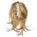 Blonde Woman With Braided Wig Synthetic Fiber Straightens Ponytail Gray Ponytail 12inches 1011