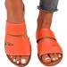Bexdug Women's Simple Slide Sandals - Flat Rubber Open Toe Leisure Shoes | Size 40 EU | Stylish Home Footwear in Orange - Buy Online on GoSupps.com
