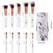 10-Piece Marble Makeup Brush Set with PU Leather Bucket | Foundation Eyeshadow and Contour Brushes for Flawless Makeup Application - Buy Online on GoSupps.com