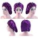 Shop Ladaypoa Long Satin Hair Hood for Girls | 2-Piece Silky Sleeping Hat Set - Extra Large Black & Purple Satin Sleeping Cap - Buy Online on GoSupps.com
