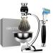Grutti Premium Razor brush set with razor plane stand and shaving bowl and shaving shell and shaving brush roof hair imitat and wet razor men (compatible with fusion 5) gift sets for men compatible with fusion 5 set-black