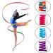 Ceqiny 5pcs Dance Ribbons with Wand - 2 Meters Rhythmic Gymnastic Rainbow Streamers for Talent Shows and Baton Twirling | Assorted Colors - Buy Online on GoSupps.com