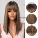 Brown Mixed Blonde Highlight Wig for Black Women | Smooth Bob Wig with Dark Roots & Ponytail | Daily Use - Buy Online on GoSupps.com