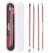 Angzhili 4 Pcs Blackhead and Blemish Remover Pimple Extractor Kit Professional Blackhead Extractor Comedone Blackhead Remover Tools With Case